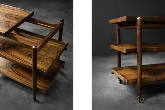 Image 1 of Chariot de service Ph23/2 en palissandre de Poul Hundevad, Mid Century Danish Modern, 1960s