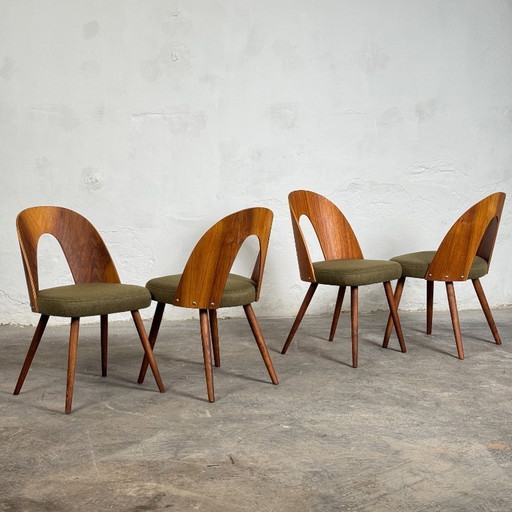 Juego de cuatro sillas de comedor de Antonín Šuman para Tatra Nábytok, años 60 - Totalmente reformadas