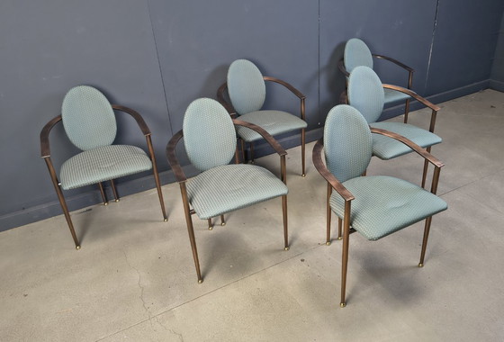 Image 1 of Post modern dining chairs by Belgochrom, set of 6 - 1980s