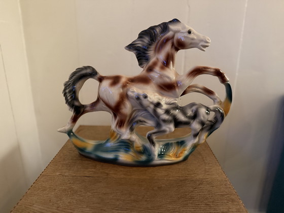 Image 1 of Italiaans porselein paard met veulen