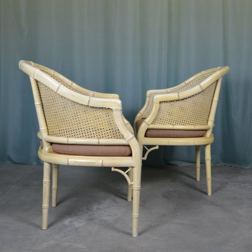 2x faux bamboo clubs