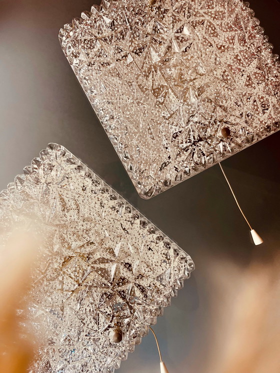 Image 1 of Set Hoffmeister Eisglas-Wandlampen