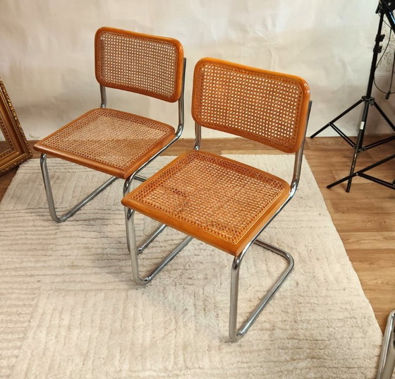 Sedia Cesca B32 timbrata di Marcel Breuer, Italia – Sedie da pranzo, Rattan, Wood (photo 4 of 10)