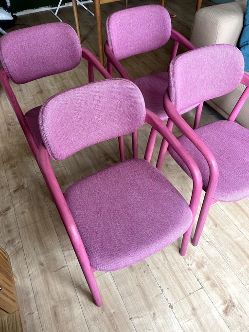 4x Polspotten director's chair dining room chairs berry