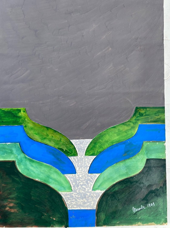 Senza titolo (Paesaggio più profondo) 1989 – Renato Mambor, Paintings & Drawings, Paper (photo 2 of 10)