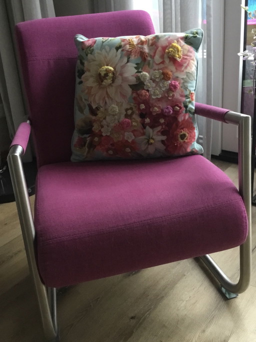 Pink armchair by Henders and Hazel