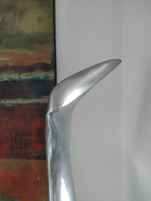 Vintage design modernist abstract aluminum sculpture