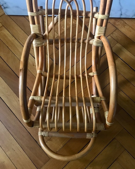 Image 1 of Sedia a dondolo per bambini in rattan