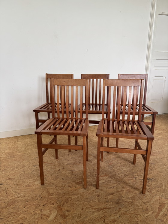 Image 1 of 5x Sedia da pranzo Molteni 'Milano'