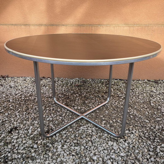 Table basse moderniste Art Déco Bauhaus avec structure en acier tubulaire de Willem Hendrik Gispen, 1930 (photo 2 of 14)