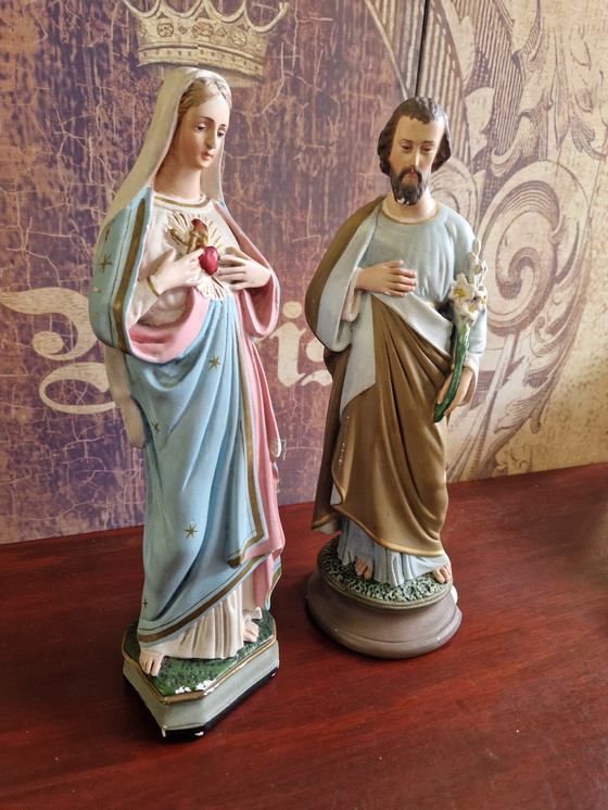 Image 1 of Joseph and Mary statues 36 cm