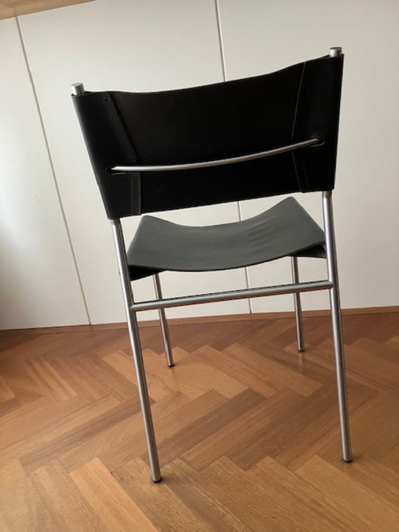 4 X Mart Visser SE06 Eetkamer Stoelen Van Zwart Tuigleer – Martin Visser, Chaises de salle à manger, Leather (photo 6 of 13)