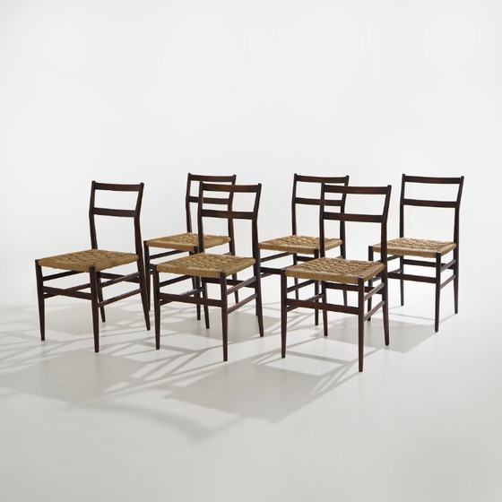 Image 1 of Sechs „Leggera“-Stühle von Gio Ponti für Cassina, 1950er Jahre