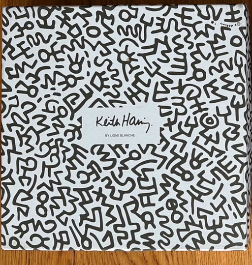 Keith Haring - Piatto da collezione in porcellana dipinta a mano nei colori bianco e nero (edizione limitata)