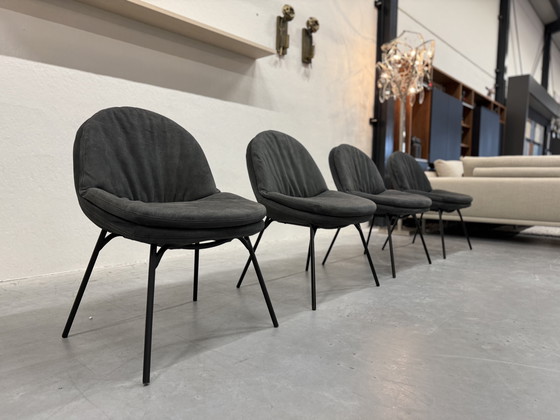 Image 1 of 4 Jess Design Curtis dining chairs black leather