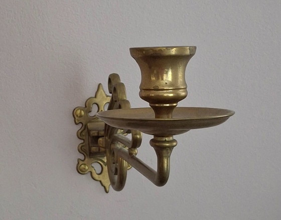 Juego de candelabros de pared antiguos estilo Art Nouveau para piano (latón) – Portavelas, Brass (photo 5 of 6)