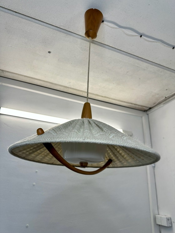Mid Century Pendant Lamp Temde Teak Danish Design Vintage, Ceiling lights, Wood, Brown (photo 10 of 15)