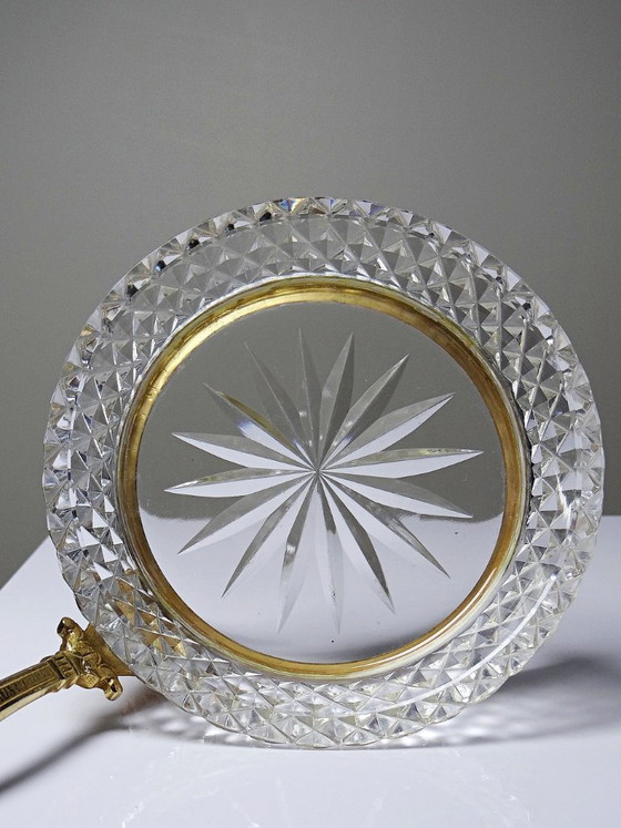 Image 1 of Sèvres crystal trinket tray, designed by L. Seiler, with an antique gilt mount