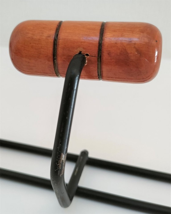 Image 1 of Modernist Coat Rack, Wood and Metal, 1960s