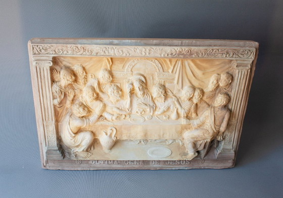 Image 1 of Bajorrelieve última cena de Jesús. Jesús última cena. Relieve última cena. Cuadro última cena.  Última cena bajorrelieve.