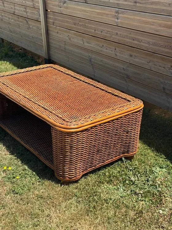 Geflochtener Rattan-Couchtisch - 1970er Jahre – Couchtische, Korbgeflecht, Vintage (photo 12 of 13)