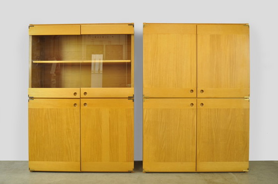 Image 1 of Armoire de rangement italienne vintage du 20e siècle en hêtre par IBISCO, 1970