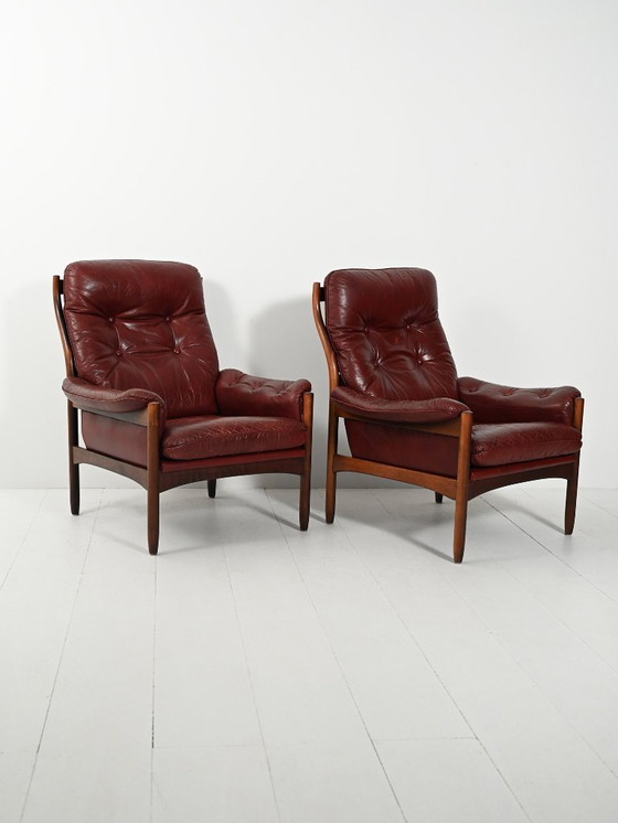 Image 1 of Pair of "Hoffman" armchairs by Gunnar Kentemol