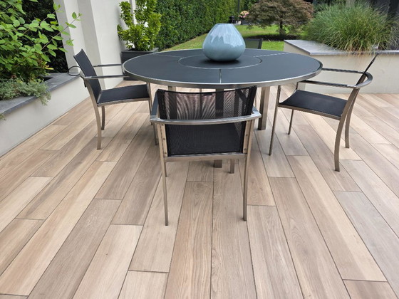 Royal Botania O-Zon Dining Set Ø160 Cm – Lazy Susan + 4 Stoelen – – Royal-Botania, Tuinsets, rvs (photo 6 of 12)
