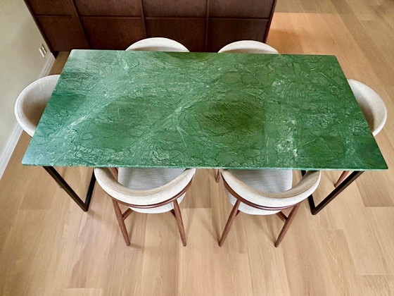 Image 1 of Mesa de mármol verde de 180x90