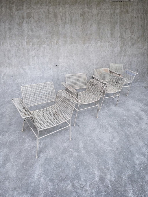 Mid-century Designer Drahtstühle (4 Stück) aus Erlau Deutschland von Karl Fichtel 1960er Jahre