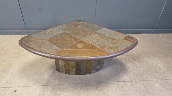 Image 1 of Vintage triangular brutalist coffee table, 1970s