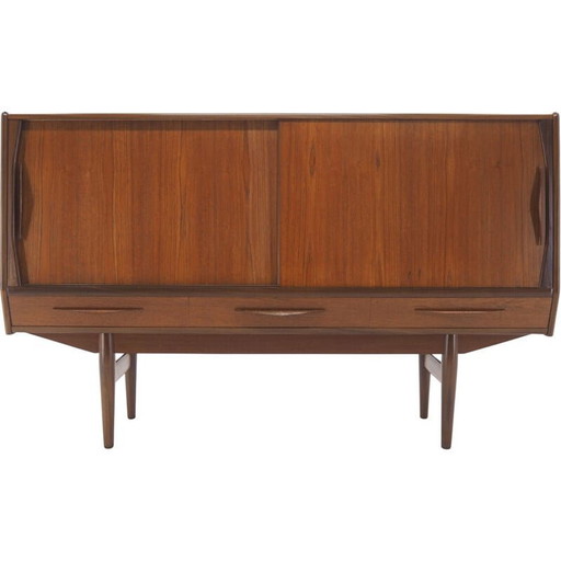 Vintage Teak Highboard, Danish 1960s