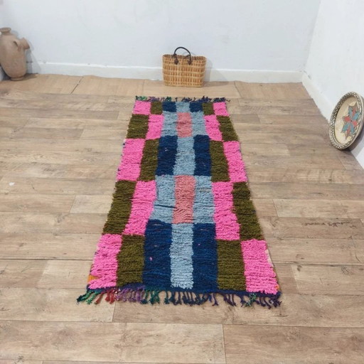 Berber wollen loper – handgemaakt van 100% wol uit Marokko (206 × 85 cm)