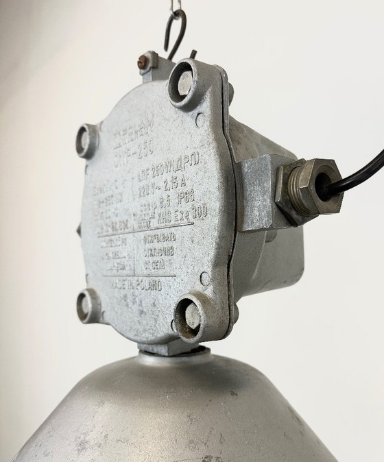 Image 1 of Large Industrial Cast Aluminium Cage Pendant Light, 1970