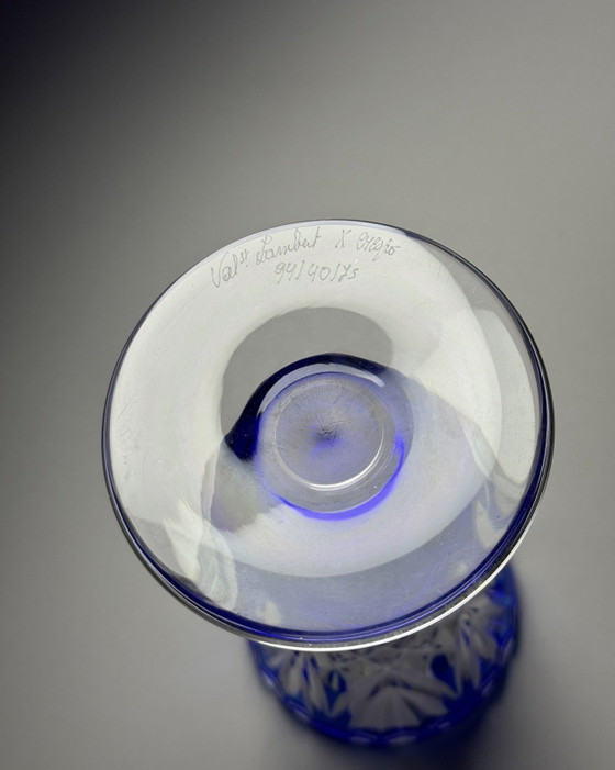 Image 1 of Vaso in cristallo Overlay in edizione limitata di Val Saint Lambert × Xavier Crespo, Belgio.