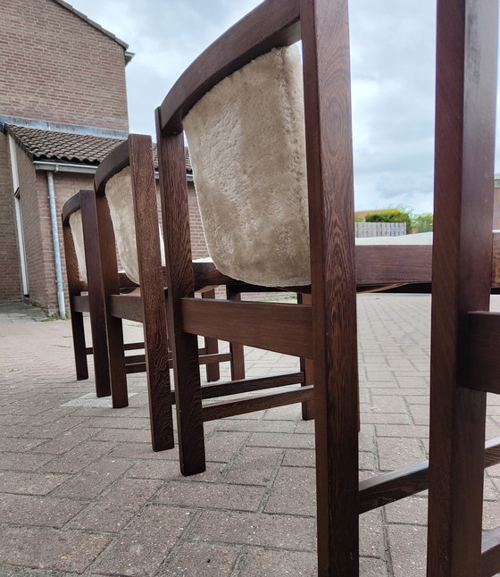 Image 1 of Set di 4 sedie vintage in wengé - rivestite professionalmente
