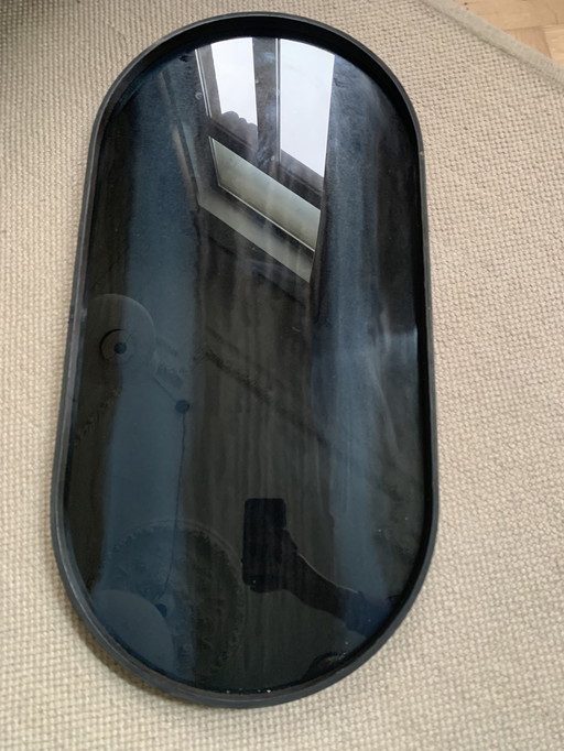 Ethnicraft Oblong Tray glas/organisch grafiet