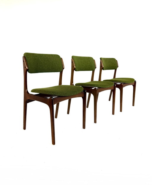 Set of 3 vintage dining chairs model 49, Erik Buch '70