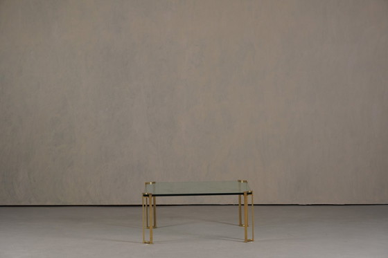 Image 1 of Tavolino da caffè grande in bronzo e vetro vintage di Peter Ghyczy, Germania, anni '70