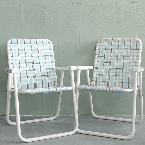 Image 1 of Chaises de plage américaines vintage style années 60