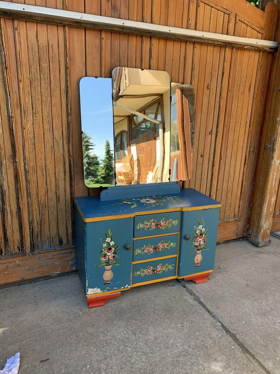 Hand Painted Wooden Dressing Table, 1940s (photo 2 of 9)