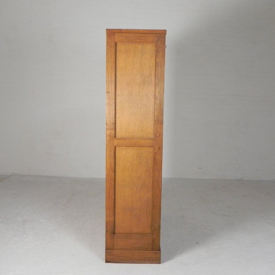 Oak tambour cabinet with 2 doors, 150 cm high, 1950s, Filing cabinets, Wood, Brown, Vintage (photo 14 of 15)