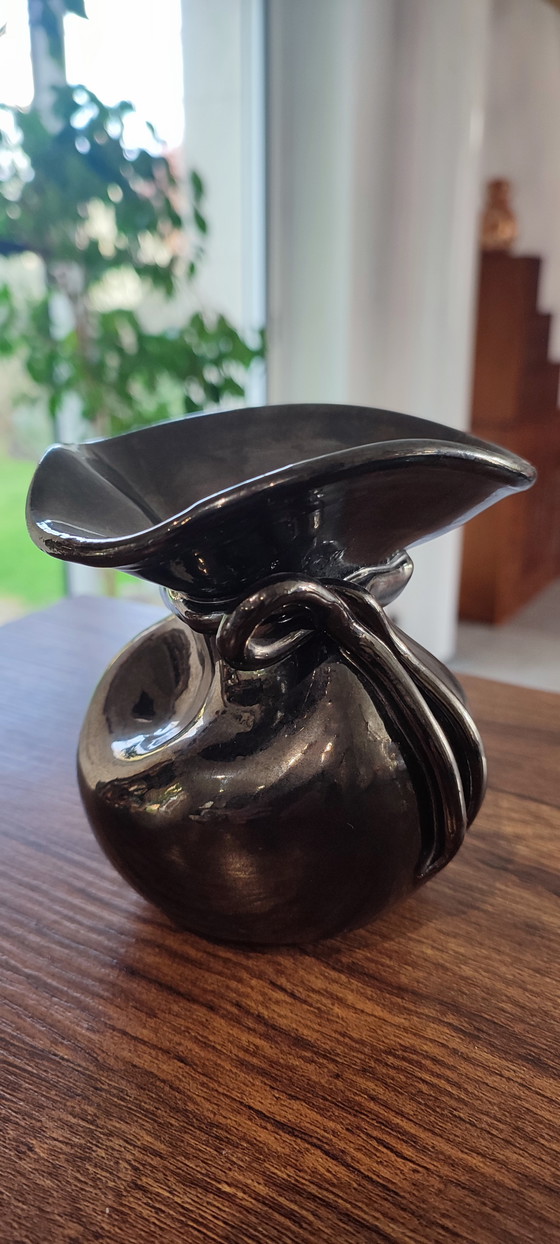 Image 1 of Vaso in ceramica iridescente degli anni '60, firmato