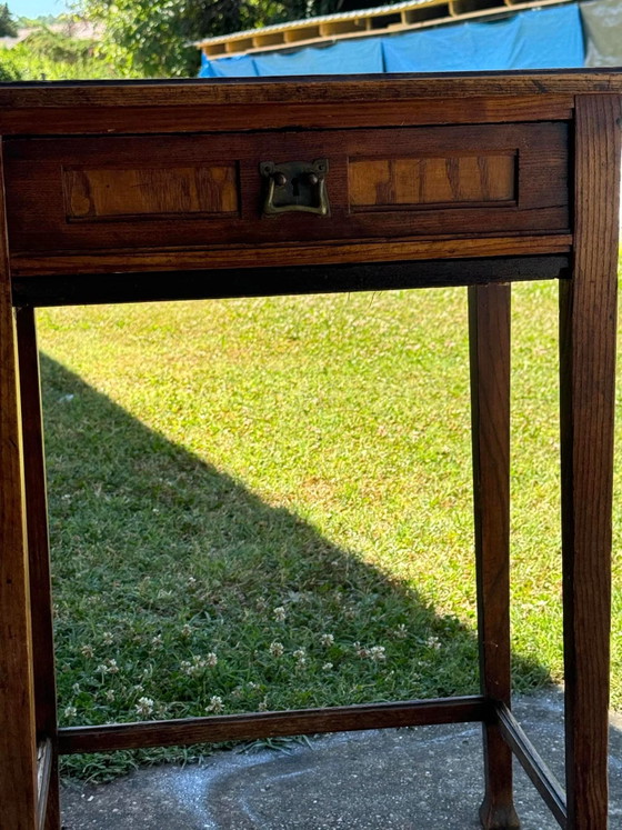 Petite Table d'appoint Art Nouveau avec Tiroir, années 1890 – Tables d'appoint, Bois (photo 7 of 8)