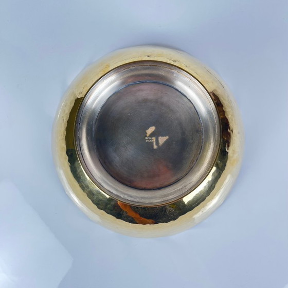 Image 1 of Coupe indienne en métal doré martelé, EPNS