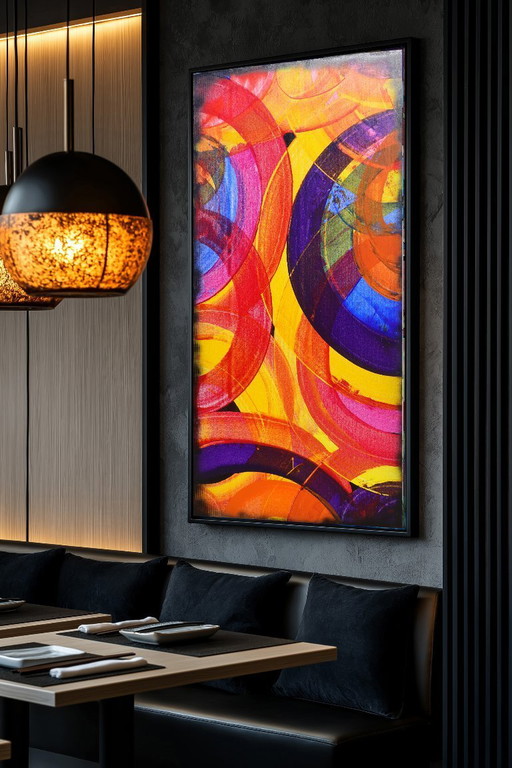 Abstrait A1355 - peinture sur toile XXXL 210cm