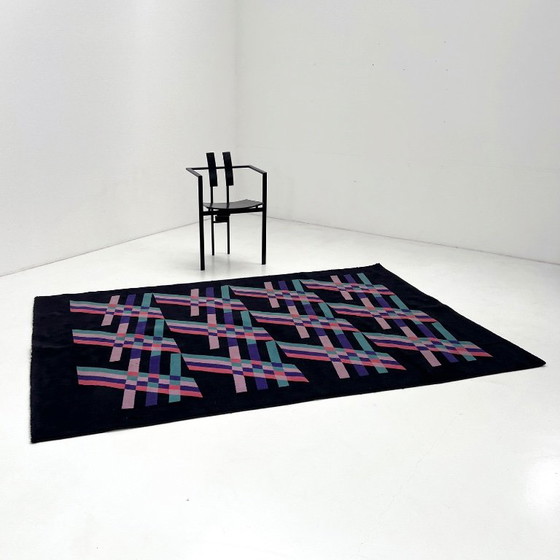 Grande tappeto geometrico in lana di Missoni, anni '80. – Tappeti, Wool (photo 8 of 8)