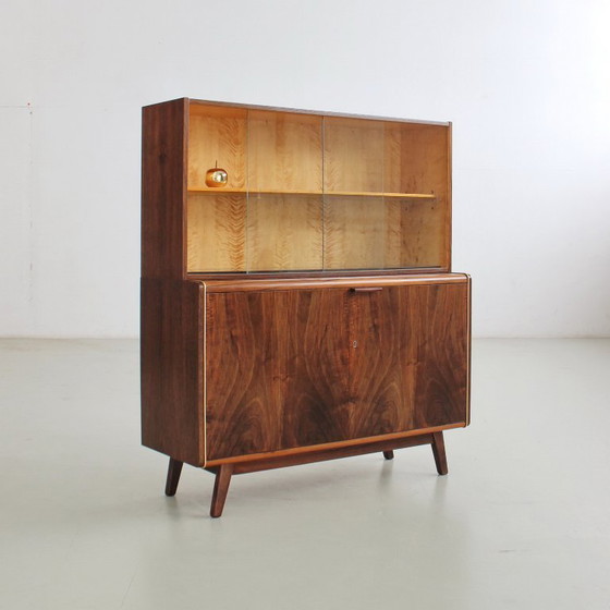 Image 1 of Mid-Century Highboard van Hubert Nepožitek & Bohumil Landsman, Vintage jaren 1960, volledig gerestaureerd