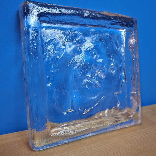 Val Saint-Lambert René Julien Visage, œuvre d'art en verre