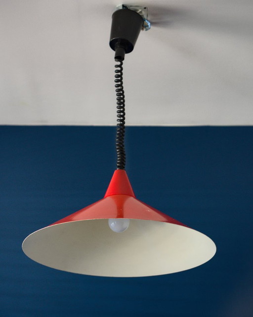 Vintage IKEA T710 "witch's hat" Pendant lamp – Red – 70s Design